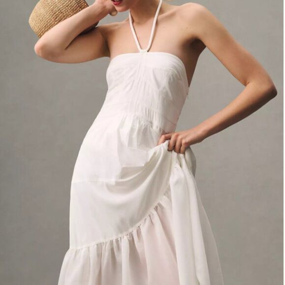 Mare Mare x Anthropologie White Halter Maxi Dress in Size XL - Picture 2 of 12
